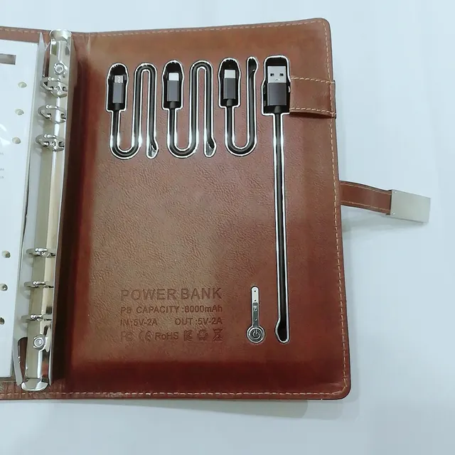 Power bank diary with a printed logo